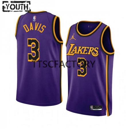 Maillot Basket Los Angeles Lakers Anthony Davis 3 Jordan 2022-23 Statement Edition Violet Swingman - Enfant